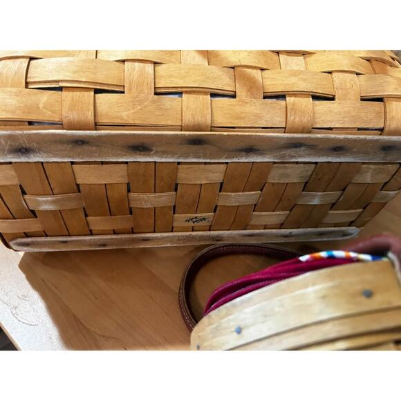 Longaberger Sunny Day flip flops Boardwalk basket set of Large Medium small lot - Picture 6 of 7